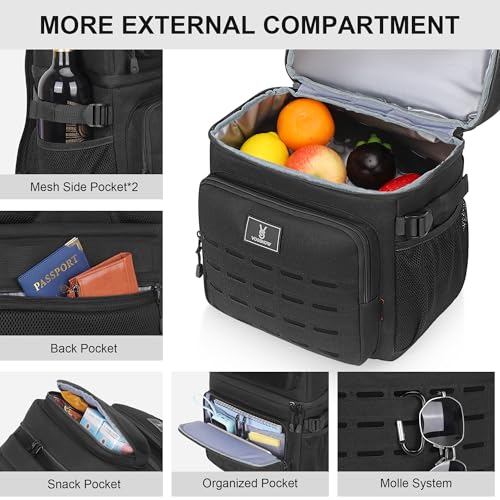 VS VOGSHOW Insulated Double Deck Cooler Backpack for Men Women, 36 Cans Large Leakproof Cooler Bag for Camping, Hiking, Pi...