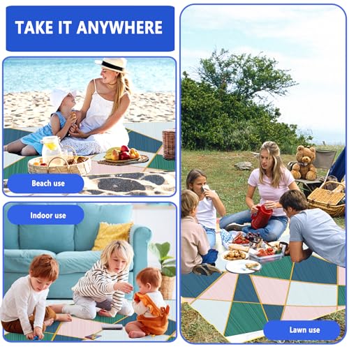 DanCoom Picnic Blanket, Foldable Waterproof Sand Mat, Extra Large Picnic Blanket Outdoor Picnic Mat Beach Blanket for Park...