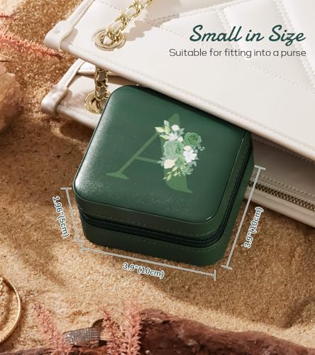 Enthralite Travel Jewelry Box for Gift: Traveling Jewelry Case for Girls Women - Mini Organizer for Necklaces Earrings Gre...
