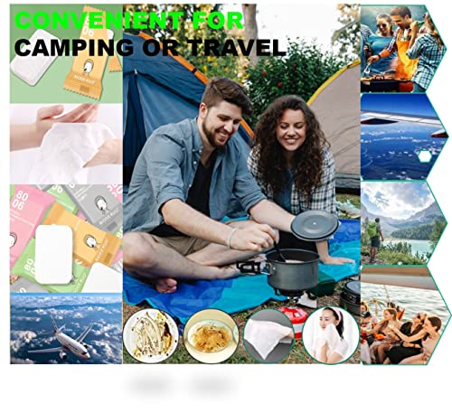 QUALIALL Premium Compressed Towels, Pure Cotton Portable Washcloth for Camping or Travel…