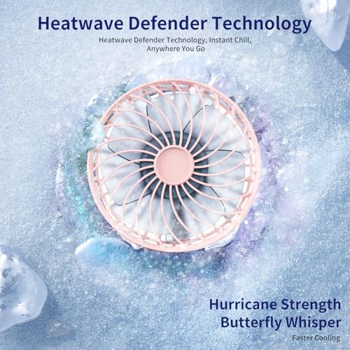 ZipVorb Portable Mini Fan with Mirror, USB Rechargeable, Pocket 4-Speed Cooling, Up to 15 Hours, Compact Handheld Fan for ...