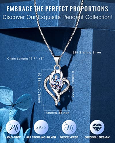 Wedding Anniversary Jewelry Gift for Wife from Husband, Wife Birthday Gift Idea, 1 Carat Moissanite Diamond Pendant Neckla...