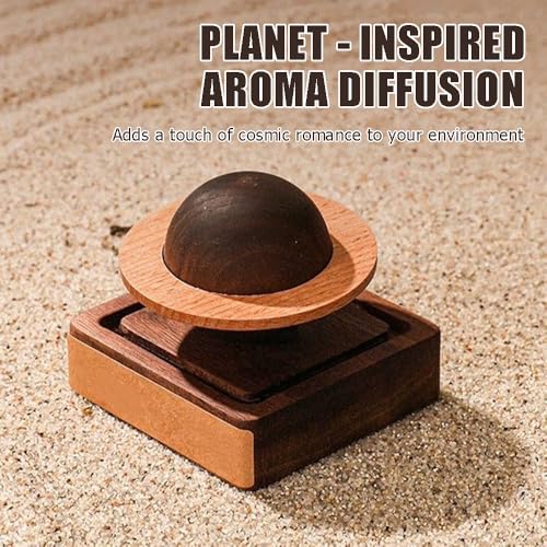 Ouliget Wood Essential Oil Diffuser,Planet Walnut Aroma Therapy,Passive Diffuser for Desk Table Home Office Car Wardrobe Y...