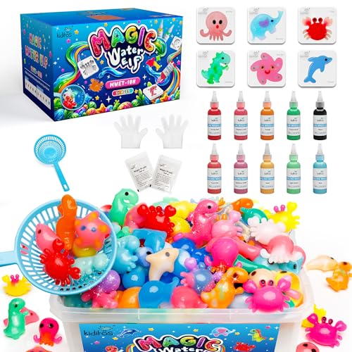 Kiditos Magic Water Elf Toy Kit for Kids, Make Your Own Magic Water Pets, DIY Sensory Craft Kit with 10 Magic Gels & 6 Mol...