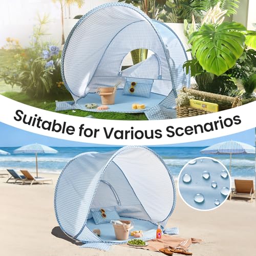 Tiny Land Baby Beach Tent – Pop Up Baby Tent with UV Protection, Portable Baby Beach Essentials, 35.4"x27.6"x31.5" Sun She...
