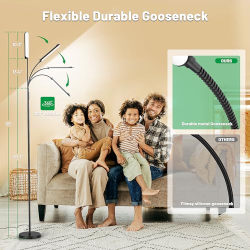 Yikuneng Dimmable LED Floor Lamp, Super Bright Reading Lamps Floor Standing lamp with Remote & Touch Control, Stepless Dim...