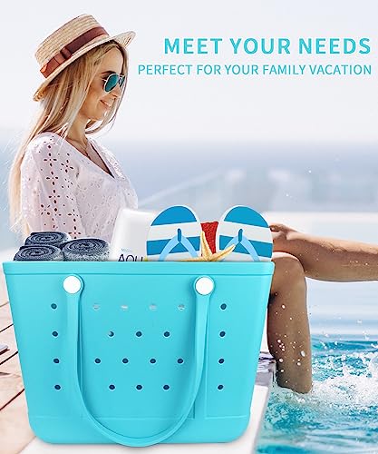 Addoklm Lightweight Extra large Rubber Beach Bag Small mini Tote Bag for Gym Waterproof medium Open Handbag for Pool Sports