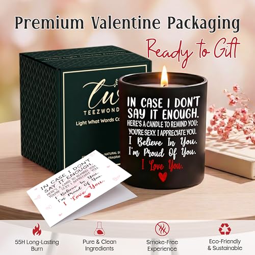 TEEZWONDER Anniversary Wedding Gifts for Women Men - Long Lasting Vanilla Lavender Candle 10 Oz - Romantic Gifts for Him H...