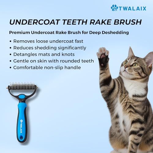 6 in 1 Pet Grooming Kit for Dogs & Cats - Deshedding Brush, Undercoat Rake, Slicker Brush, Nail Clipper, Nail File & Flea ...