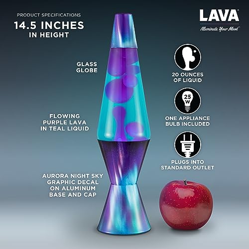 The Original Lava® Lamp - 14.5" Aurora Borealis – Classic Liquid Motion Lamp - Purple Wax and Blue Liquid - Item #2047 (Am...