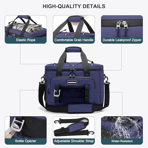 Hulongo Insulated Foldable Collapsible Cooler Bag Soft Sided Cooler for Picnic, Camping, Grocery Shopping, Beach, 30L
