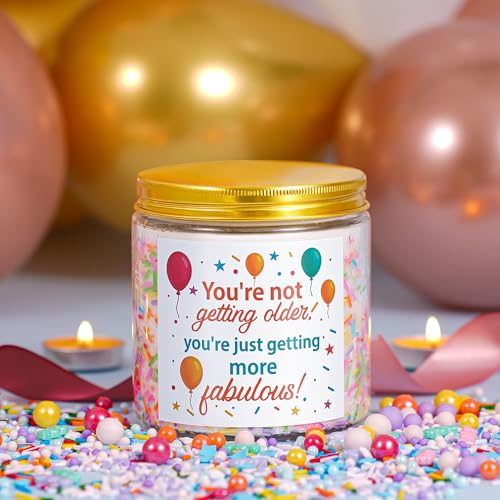 Viyffo Happy Birthday Candle – Caramel & Vanilla Cupcake, 18oz Large Scented Soy Candle, Long Lasting Non Toxic Burn, Fest...
