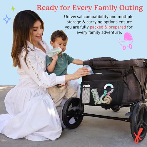 J.L. Childress Cool 'N Cargo Stroller and Wagon Cooler and Organizer - Universal Fit - Insulated - Attaches to Strollers, ...