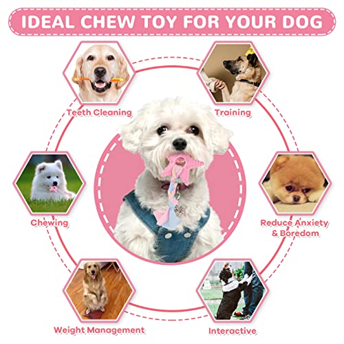 XGDMEIL 6 Pack Puppy Toys for Teething Small Dogs, Cute Pink Dog Chew Toys for Puppies, Soft Squeaky Dog Toys for Small Br...
