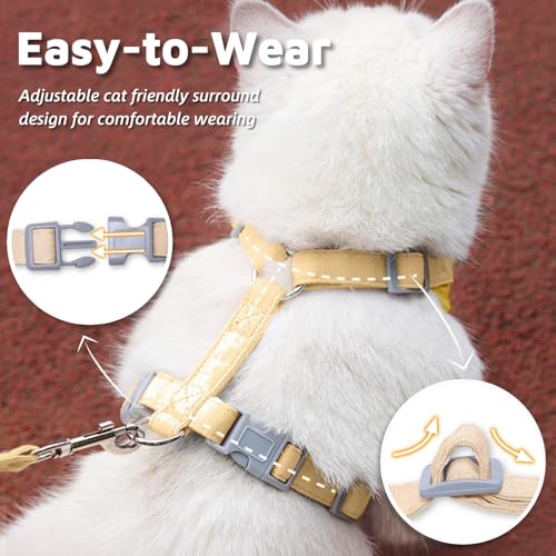 Escape-Proof Cat Harness and Leash Set - Adjustable and Comfortable - Ideal for Walking Cat Outdoors - Fits Small Dogs, Ki...