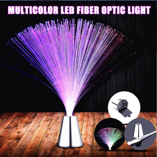 Fiber Optic Lamp, LED Colourful Changing Centerpiece Sensory Multicolor Light Fountain Ice Calming Mood Bedroom Nightlight...