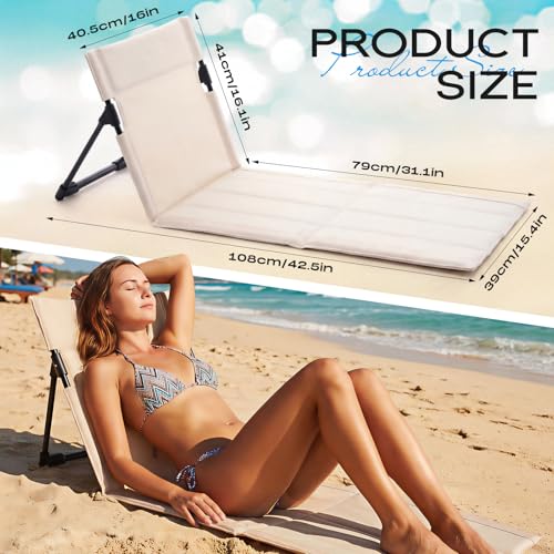Klyyo Clyro 2 Pcs Foldable Beach Pool Chairs Portable Folding Adjustable Sun Chairs Poolside Seat for Edge of Pool for Bea...