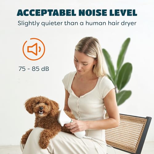 2-in-1 Dog Dryer with Slicker Brush for Small Dogs and Cats, Pet Hair Dryer, Dog Blow Dryer for Grooming with 300 Watts, 7...