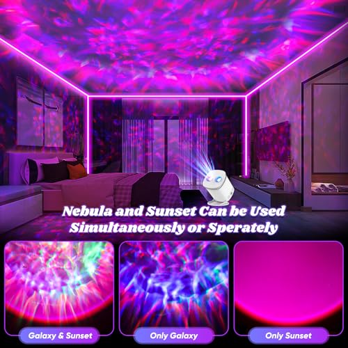 Galaxy Projector, Galaxy Projector for Bedroom, Night Light for Kids, Nebula Ceiling LED Lamp, Room Decor, with Timer and ...