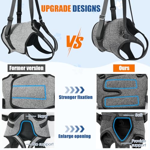SlowTon Dog Lift Harness - Adjustable Dog Sling for Medium Large Dogs, Hind Leg Support to Help Rehabilitate, Soft Padded ...