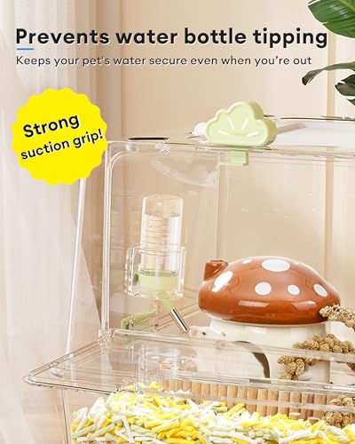 BUCATSTATE Hamster Water Bottles Holder with Magnetic, Drop-Resistant Water Bottle Stand with Adjustable Height, Fits Bott...