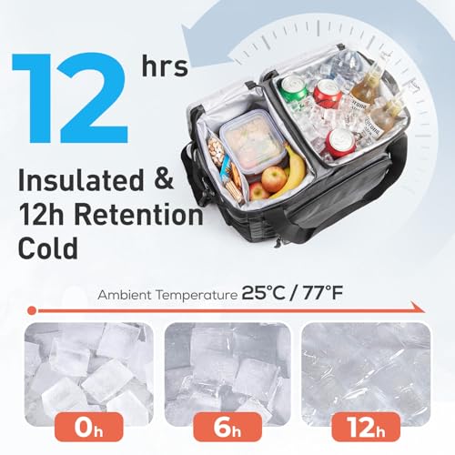 TOURIT 2-Zone Soft Cooler Bag 30/48Cans, Dry & Wet Insulated Beach Cooler, Lunch Bag, Leakproof Ice Chest for Camping, Pic...