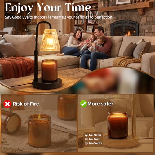 Glimra Candle Warmer Lamp with Timer,Dimmable Candle Warmwr for Jar Candles,Adjustable Cabdle Warmer Birthday Gifts,for Mo...
