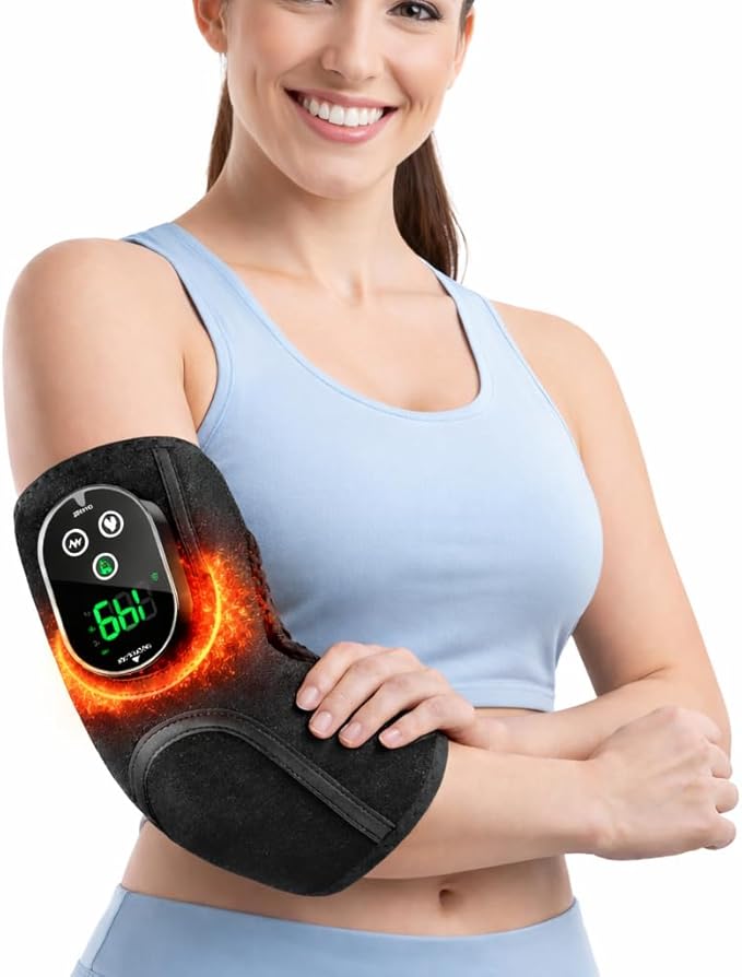 Cordless Elbow Heating Pad for Pain Relief, Arm Massager, Elbow Massager for Tennis Elbow, Arm Heating Pad with Massage, W...