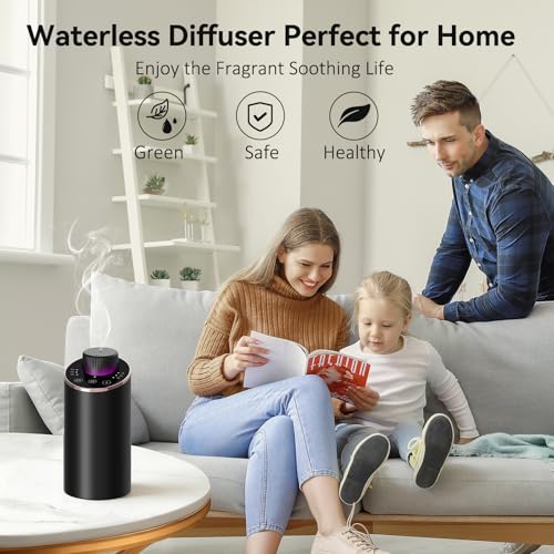 Waterless Essential Oil Diffuser Aromatherapy Scent Diffusers for Home Large Room, Bedroom, Car, Office, Desk, Battery Ope...
