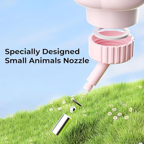 Pet Water Bottle for Cage Crate - 17oz No Drip BPA Free Water Dispenser for Small Animal Rabbit Guinea Pig Chinchilla Ferr...