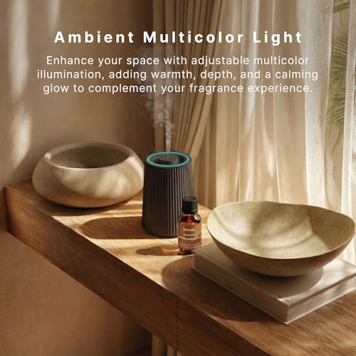 Homedics Waterless Essential Oil Diffuser with 15ml Vanilla Cedarwood Fragrance Oil. SereneScent Cordless Cold Air Scent D...