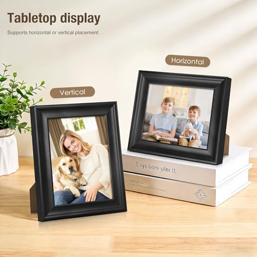 PEALSN 5x7 Picture Frame with Real Glass Front and Black Backboard, Wall Gallery Photo Frames for Wall Mounting or Tableto...