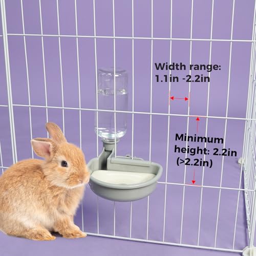 VANNON 16oz Pet Water Bottle, Gravity Dog Water Bowl Dispenser for Cage, Anti-Overflow Water Dispenser for Small Dogs, Cat...
