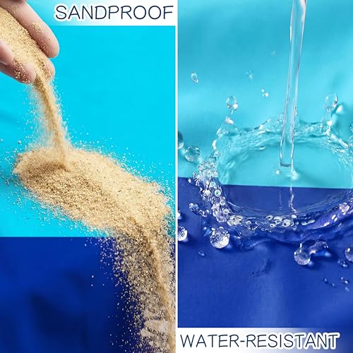 Aroveea Beach Blanket Waterproof Sandproof 1-7 Adult Oversized 78 '' × 81 '' Lightweight Durable Compact Sand Free Beach M...