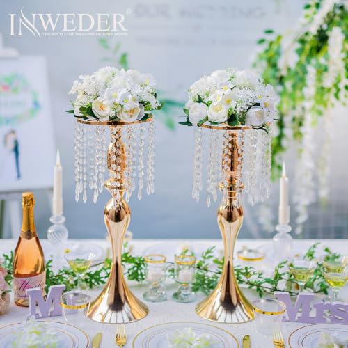 Inweder Flower Balls Centerpieces for Tables: 2 PCS White Flowers for Centerpieces Floral Arrangements Centerpiece for Wed...