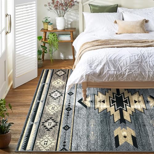 B BENRON Western Rugs for Living Room Bedroom Non Slip, Aesthetic Home Decor for Dining Table Kitchen Porch Nursery, Washa...