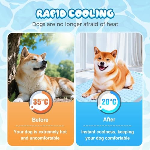 FVELPLT 2025 New Dog Cooling Mat, Pet Cooling Mats, Summer Cool Pads Pet Mat Outdoor for Dogs & Cats, Pet Bed Mats Machine...