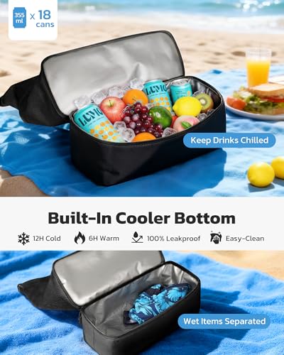 VAYOQON Extra Large Beach Bag with Cooler, Mesh Tote Bag for Women with Zipper, Waterproof Sandproof Pool Vacation Essentials