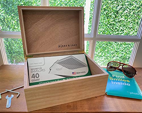 Blake & Lake Wooden Keepsake Box with Lid - Blonde Catchall Wood Storage Box - Treasure and Gift Box for Home - Decorative...
