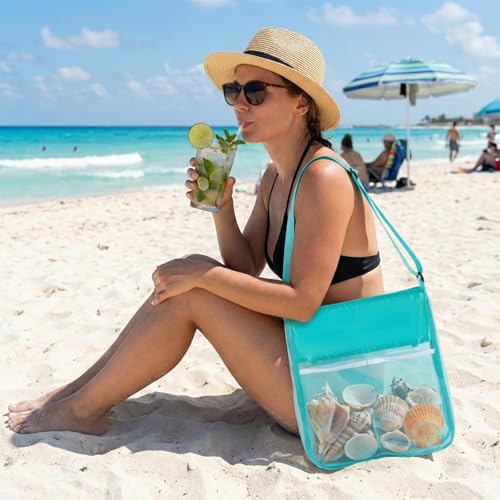 Mesh Beach Bag for Shells Collecting,Cross Body Shell Bags for Beach,Sea Shell Bags,Seashell Collecting Bag for Swimming