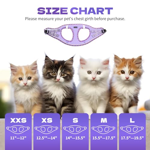 Rttochfy Cat Harness and Leash Set, Escape Proof Kitten Harness, Soft and Breathable Vest with Reflective Strip, Easy to W...