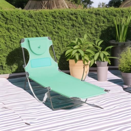 Ostrich the Ladies Comfort Lounger with Chest Support, Foldable and Portable Reclining Outdoor Patio Beach Lawn Camping Po...