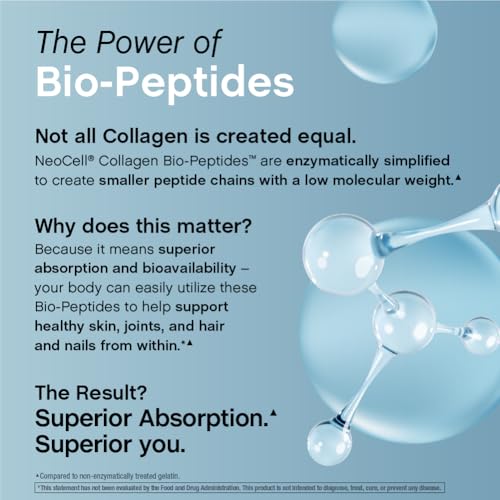 NeoCell Collagen Peptides Powder | 22oz | Super Hair, Skin, and Nails | Superior Absorption | Grassfed Protein Supplement...