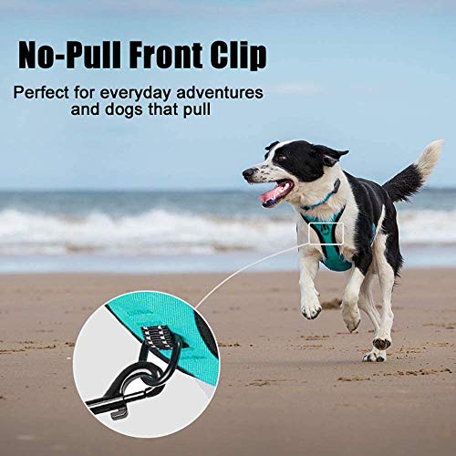 PoyPet No Pull Dog Harness, Reflective Comfortable Vest Harness with Front & Back 2 Leash Attachments and Easy Control Han...