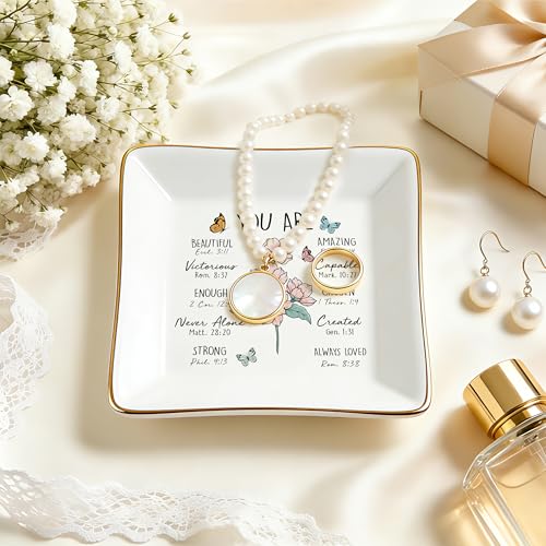 PUDDING CABIN Birthday Gifts for Women, 4.3inch Ceramic Cherry Jewelry Dish - Inspirational Christian Gifts for Women Mom ...