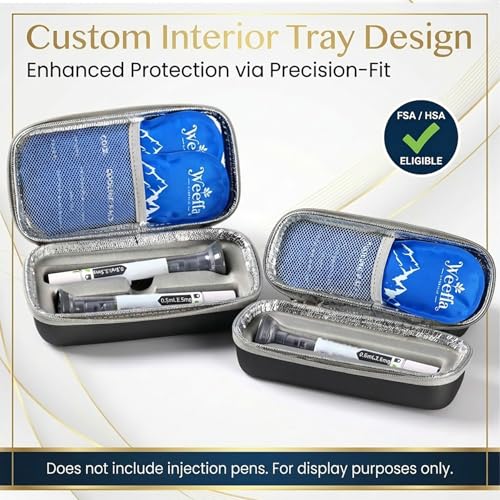 weefla Hard Shell Insulated Cooler Travel Case for Zepbound or Mounjaro Injector Pens, TSA Approved Cold Pack, Easy to Cle...
