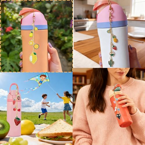 Z-synka Charm Compatible with Owala Water Bottle 24 oz, 32 oz, 40 oz & Stanley Cup Accessories,Bag Keychain Charm Chain