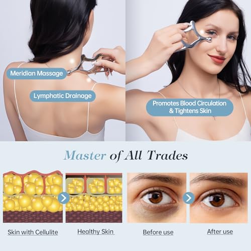 Gua Sha Tool with Handle,5in1 Scalp Massage Tool for Head&Face&Body, Protable Scalp Comb Guasha for Deep Relaxation and Re...