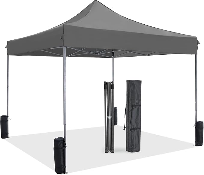 KMFurnila 10x10 FT Pop Up Canopy, Easy Up Canopy Tents for Camping Parties Events, Patio, Beach, Backyard Portable Outdoor...