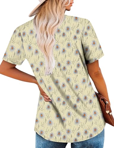 BETTE BOUTIK Womens Summer Tops Corded Short Sleeve Tunic Shirts Pleated Crewneck Corded Tops Blouses S-3XL